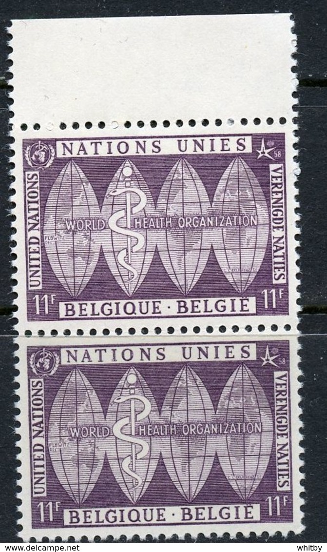 Belgium 1958 11f WHO Issue  #524  MNH Pair - Unused Stamps