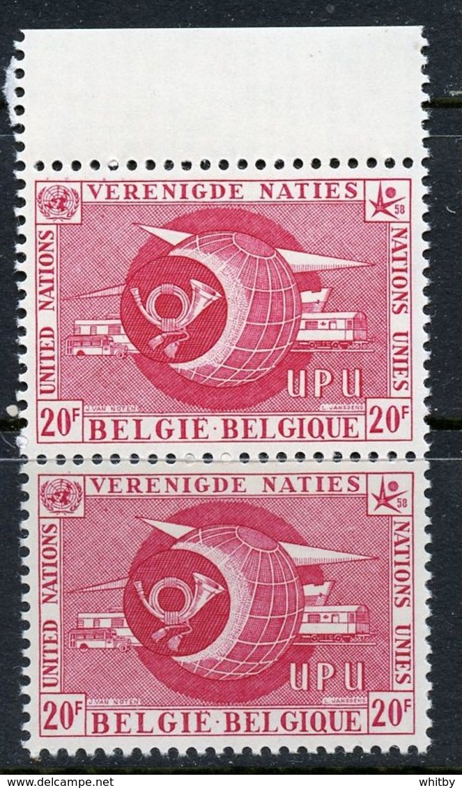 Belgium 1958 20f UPU Issue  #525  MNH Pair - Unused Stamps