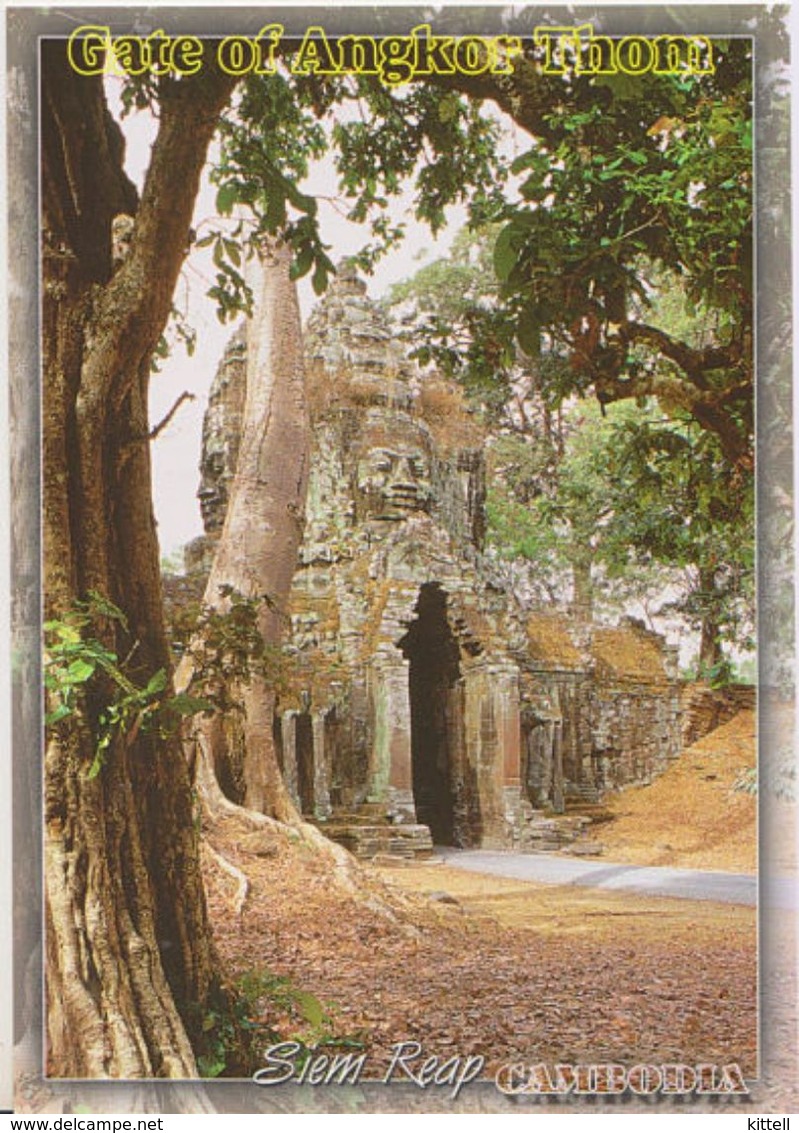 Postcard Cambodia Angkor Wat Temple Angkor Thom Gate - Kambodscha