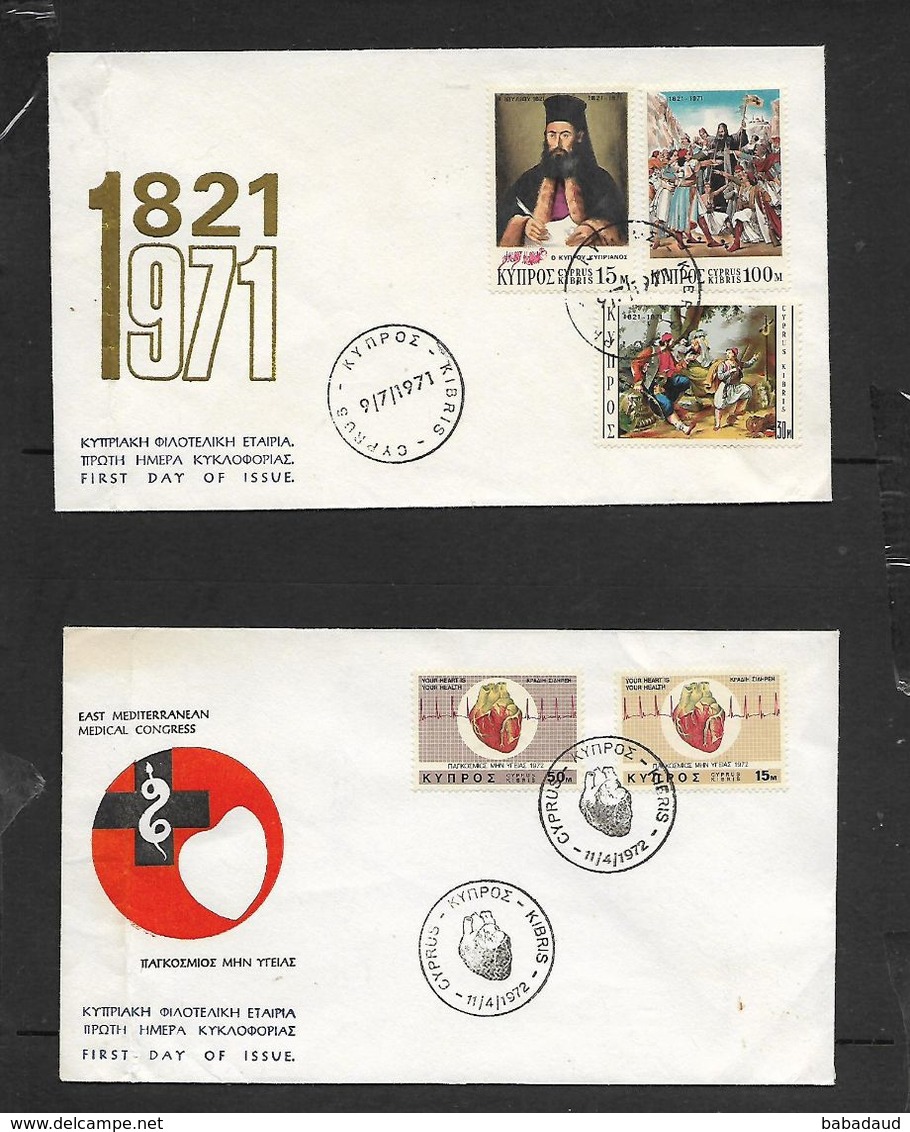 Cyprus, First Day Covers,  1821 - 1971 & Medical Congress 1972 - Covers & Documents