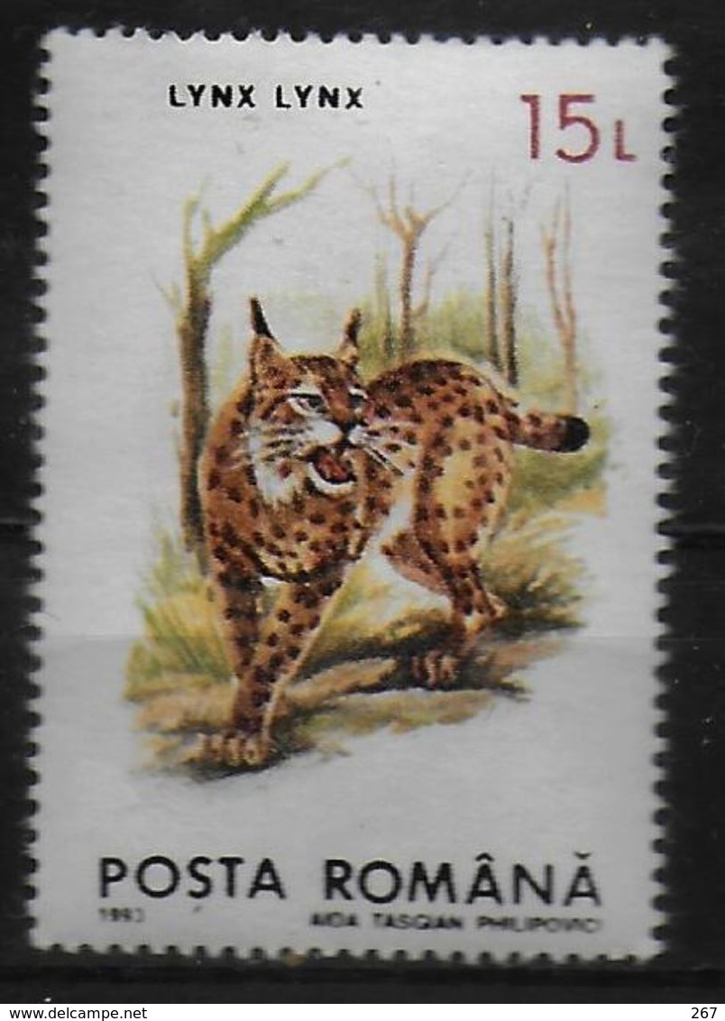 ROUMANIE     N° 4089  * *  Lynx - Big Cats (cats Of Prey)