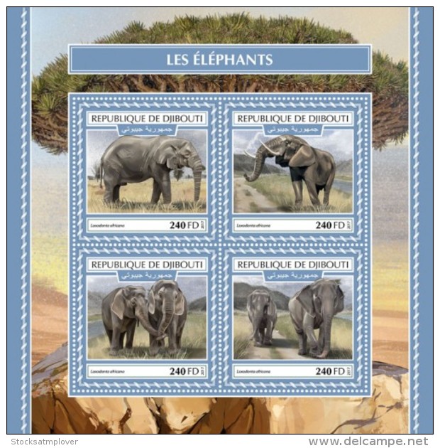 Djibouti 2017 Elephants S2017-12 - Djibouti (1977-...)