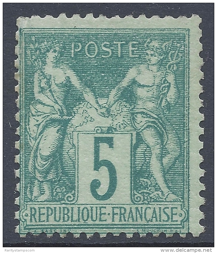 FRANCE 1876 SAGE 5c GREEN N&ordm; 64 - 1876-1878 Sage (Type I)