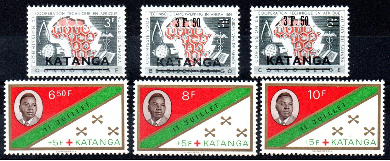 KATANGA - YT N° 4-50-51-66 à 68 - Neufs ** - MNH - Cote: 27,00 € - Katanga