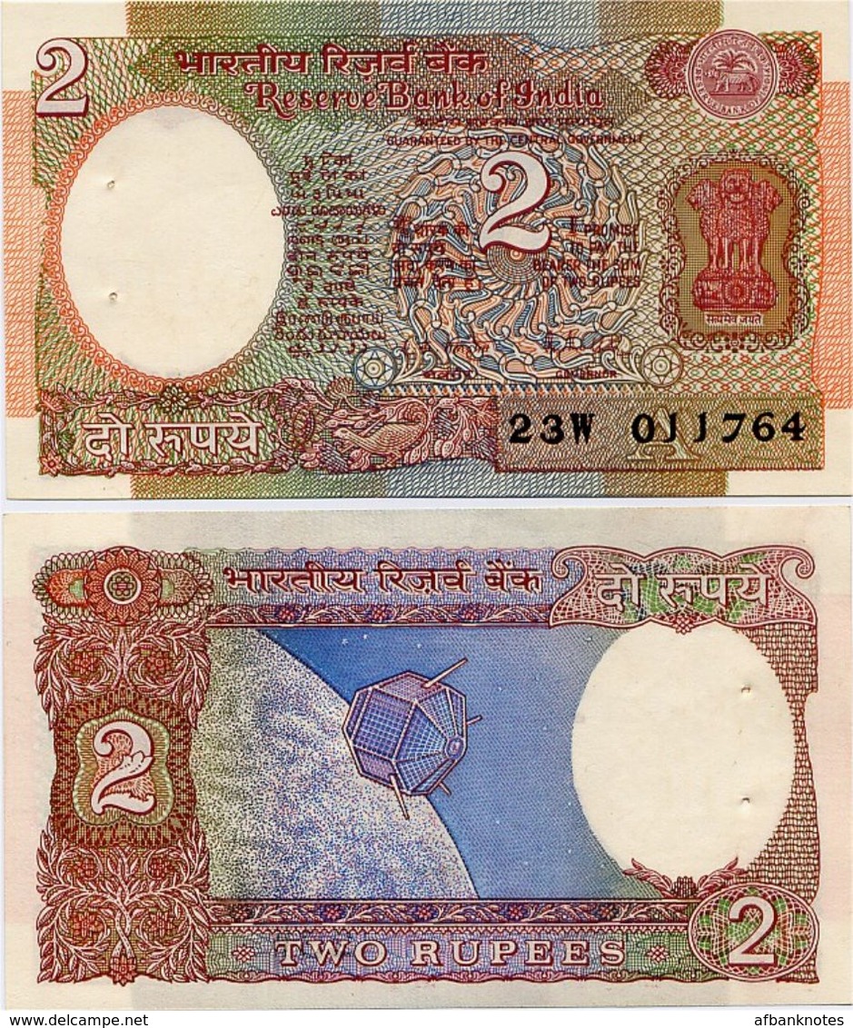 INDIA       2 Rupees       P-79k        ND (ca. 1985)        UNC  [staple Holes] - India