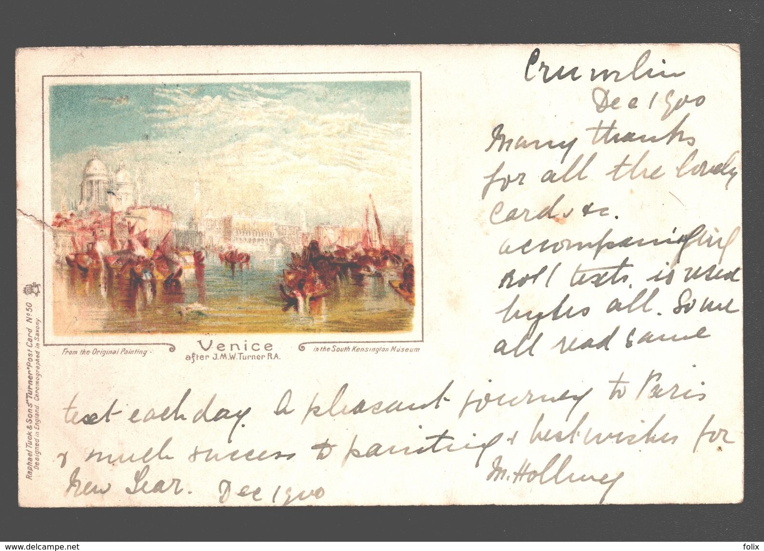 Venezia - Venice After J.M.W. Turner RA - 1900 - Single Back - Venezia