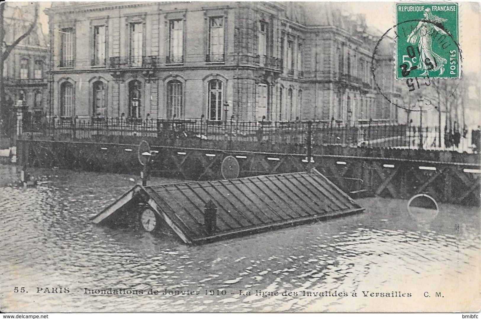 PARIS - Innondations De Janvier 1910 - La Ligne Des Invalides à Versailles - Inondations