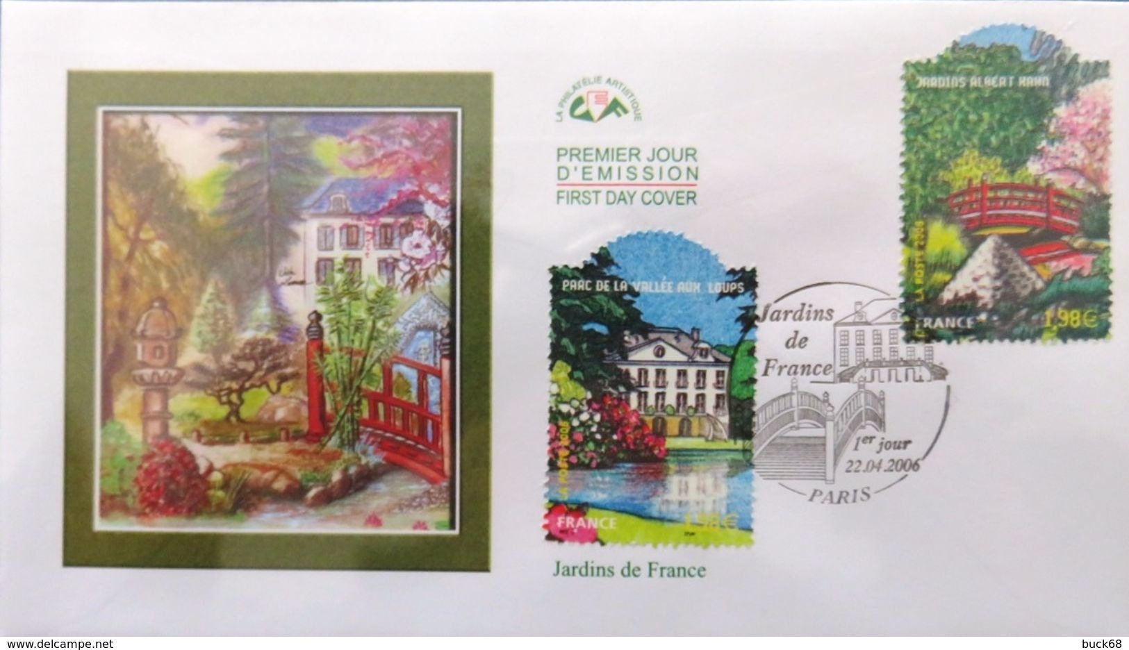 FRANCE 3895 Et 3896 FDC 1er Jour Jardins Arboretum Parc De La Vallée Aux Loups Et Pont Japonais Au Jardin Albert Kahn - 2000-2009