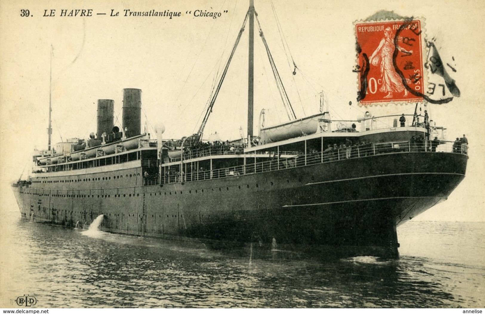 76 LE HAVRE Le Transatlantique "Chicago" 1912 - Steamers