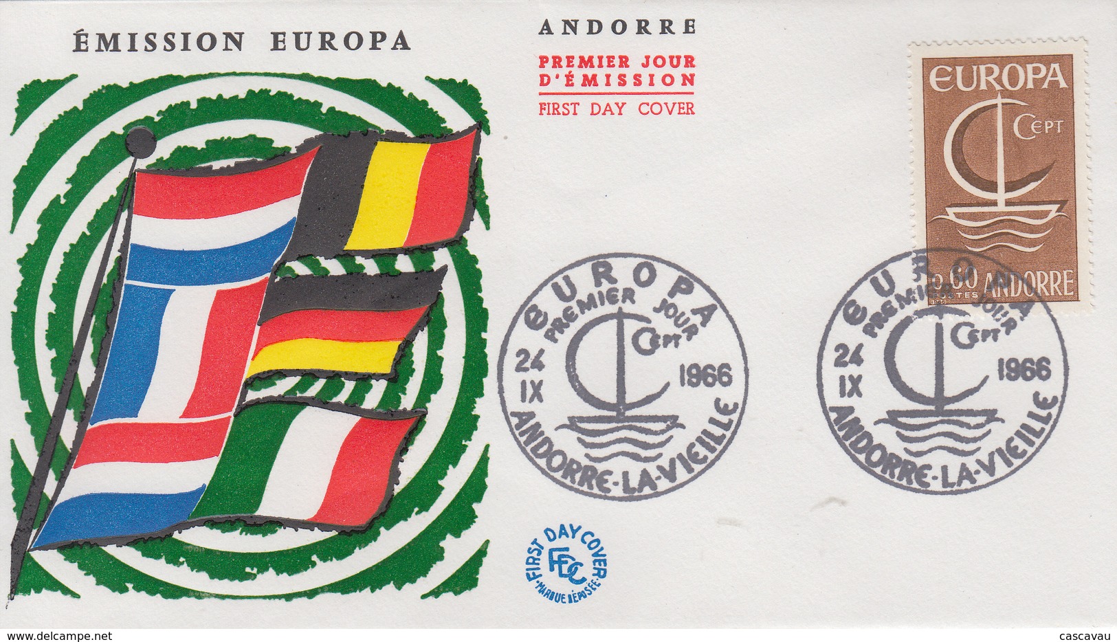 Enveloppe  FDC  1er  Jour     ANDORRE   ANDORRA      EUROPA    1966 - 1966