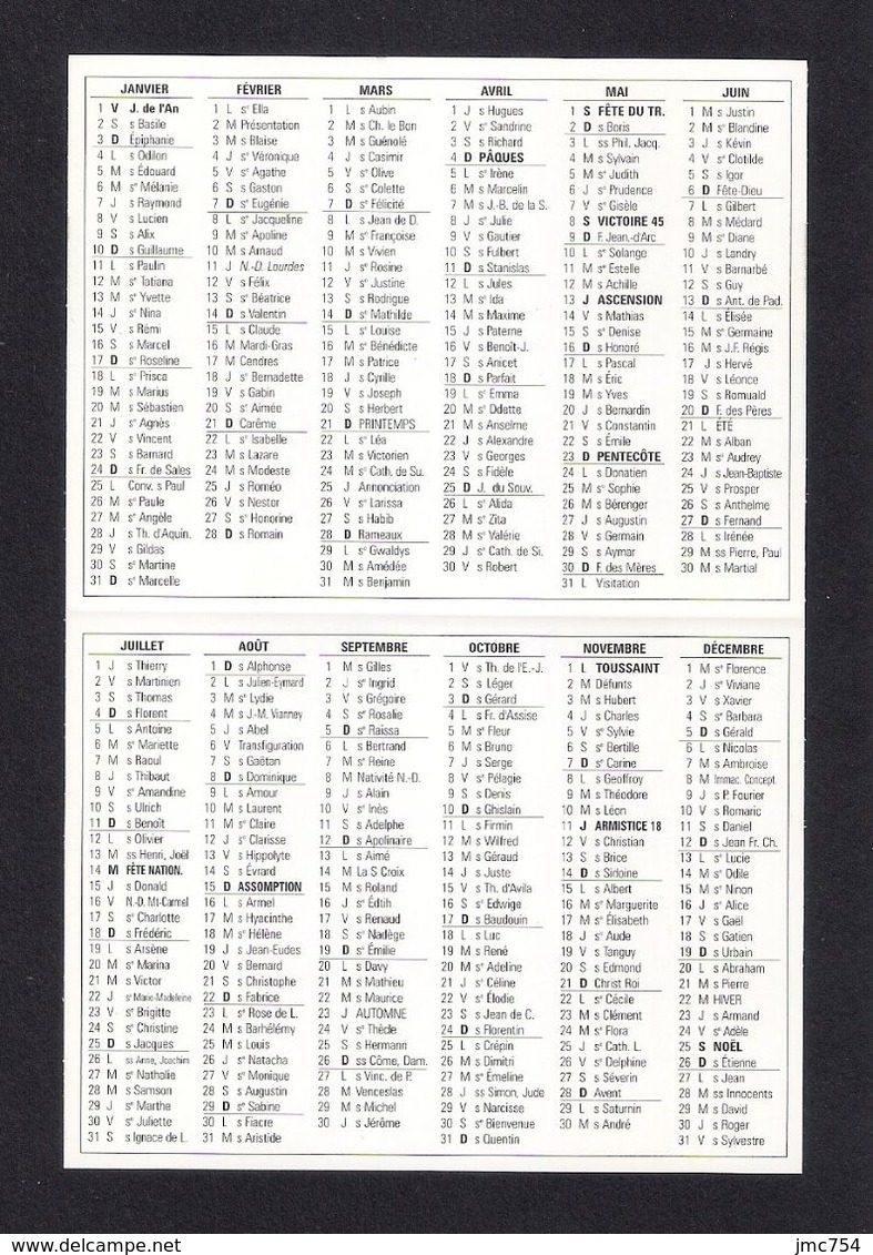 Calendrier De Poche 1999.   Météo France. - Tamaño Pequeño : 1991-00