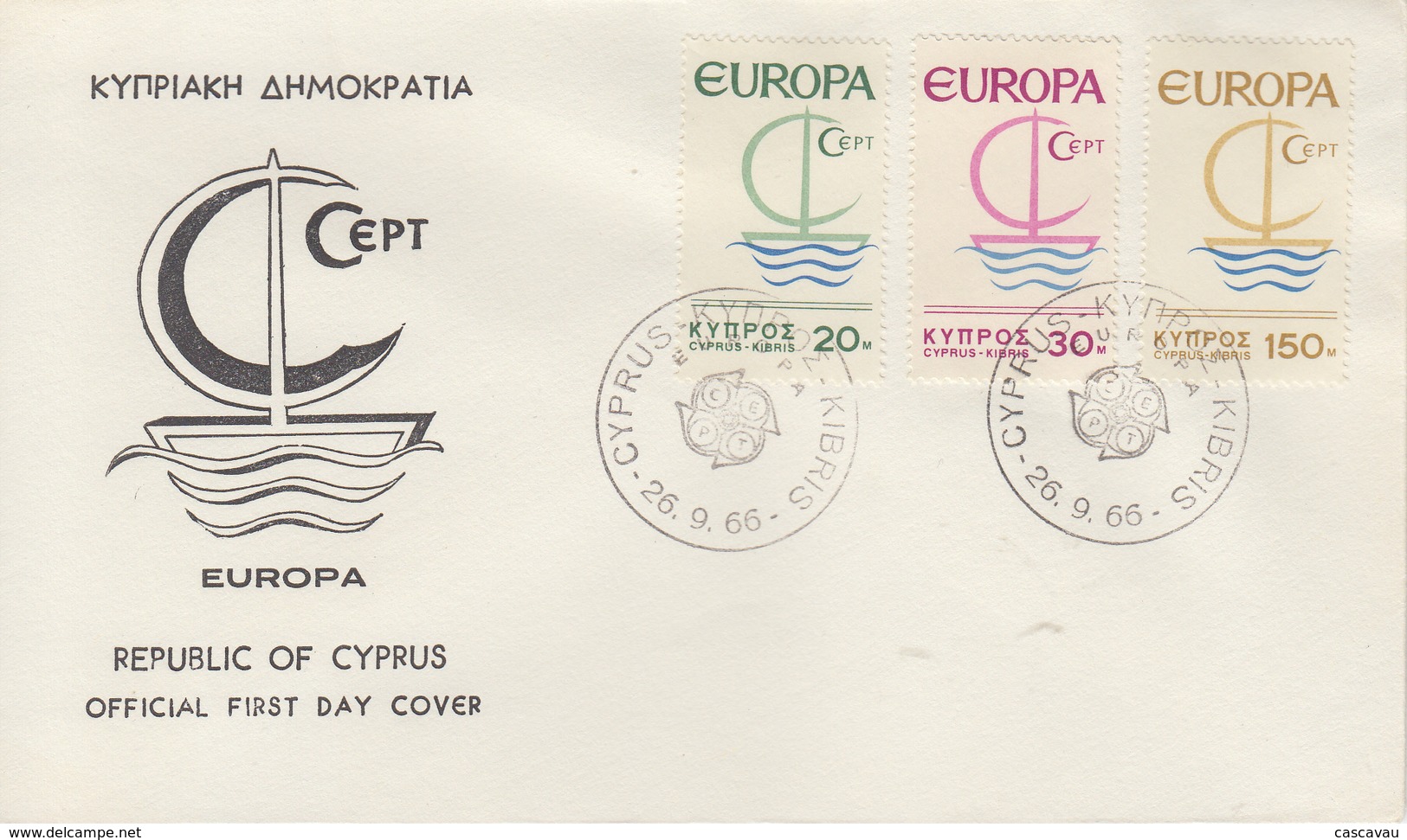 Enveloppe   FDC   1er  Jour    CHYPRE     EUROPA    1966 - 1966