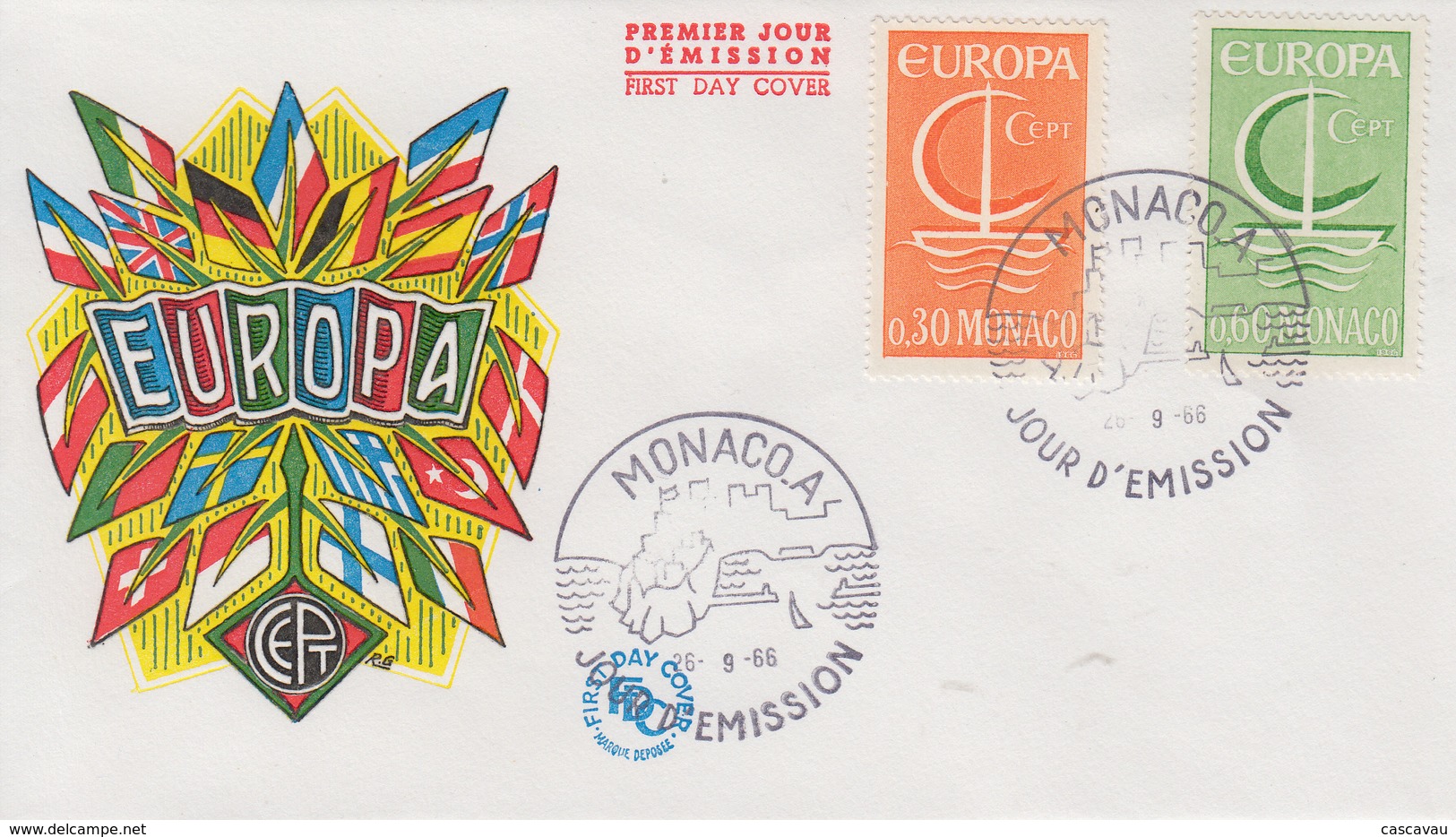 Enveloppe  FDC  1er  Jour     MONACO      EUROPA    1966 - 1966