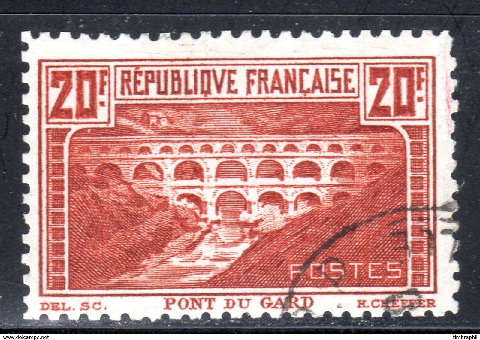 N° 262B Oblitéré (Pont Du Gard) Signé: COTE= 450 Euros !!! - Used Stamps