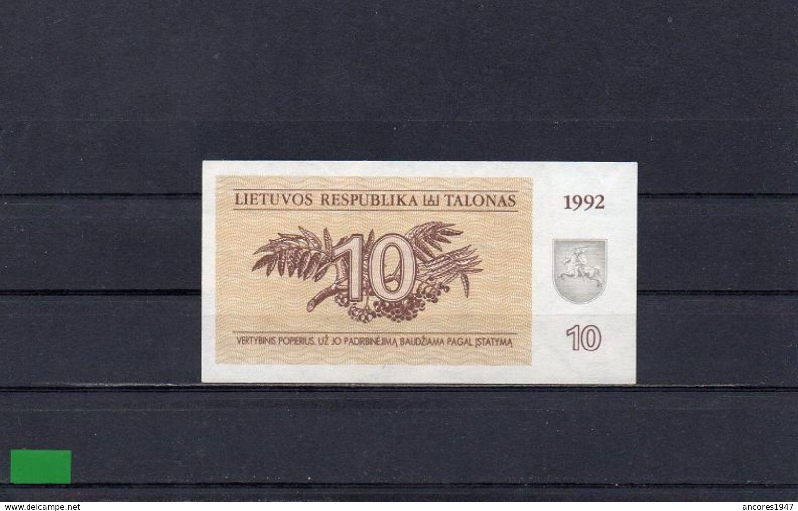 LITUANIA 1992, 10 TALONAS, P-40, SC-UNC, 2 ESCANER - Lithuania