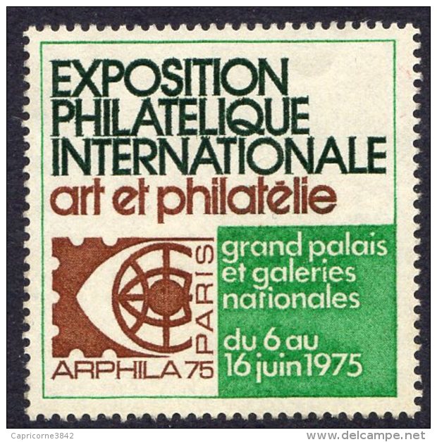 1975 - Vignette De Soutien Pour L'EXPOSITION PHILATELIQUE INTERNATIONALE Au Grand Palais Du 6 Au 16 Juin 1975 - Expositions Philatéliques