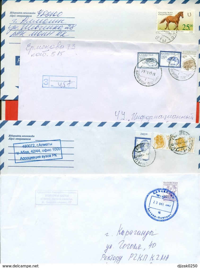 Kazakhstan. Four Envelopes Passed The Mail. - Kazakhstan