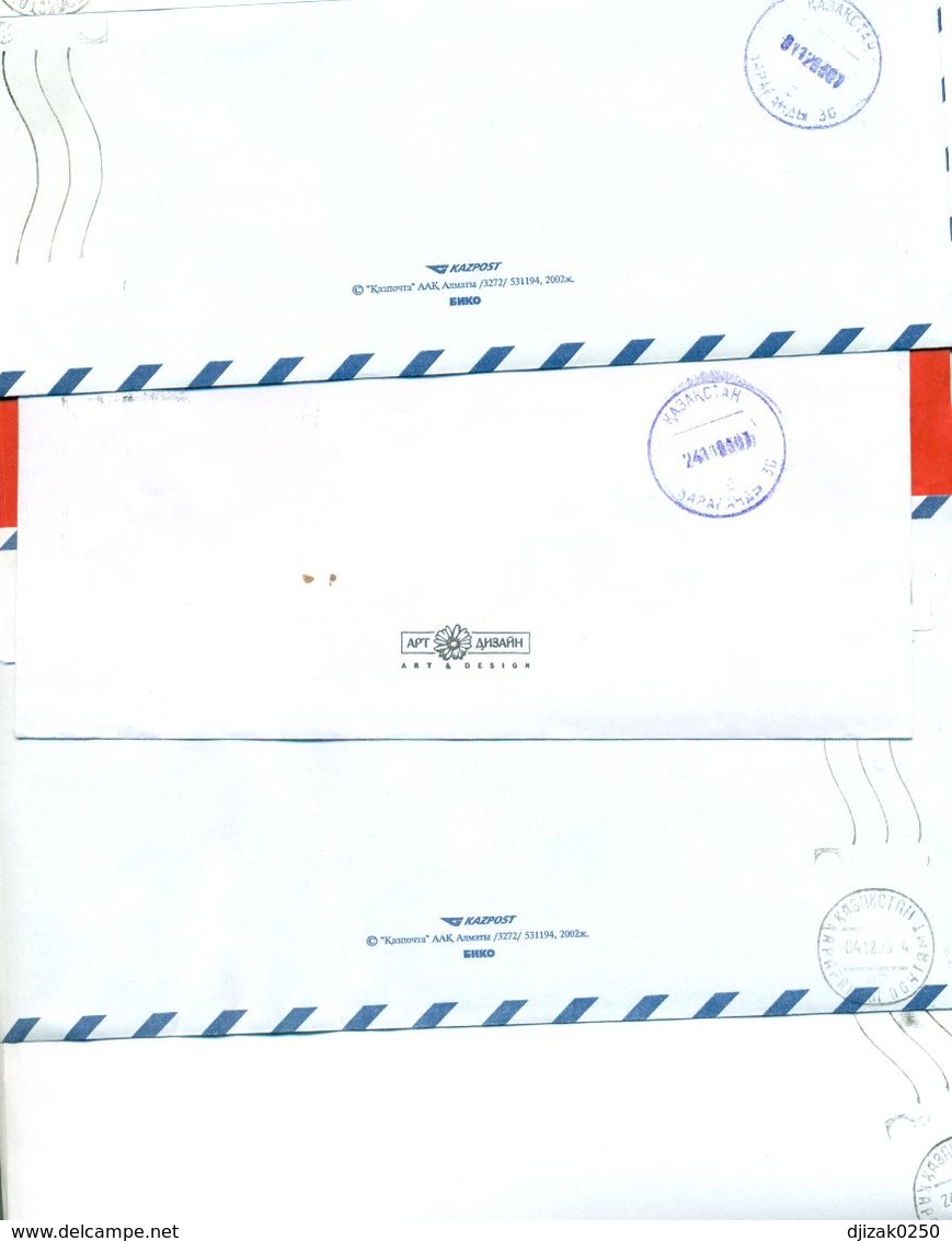 Kazakhstan. Four Envelopes Passed The Mail. - Kazakhstan