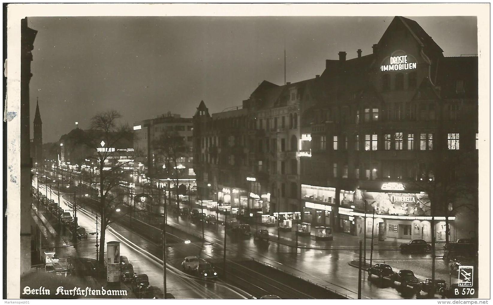 Sw Ansichtskarte Berlin Kudamm  MeF  1952-Köln - Briefe U. Dokumente