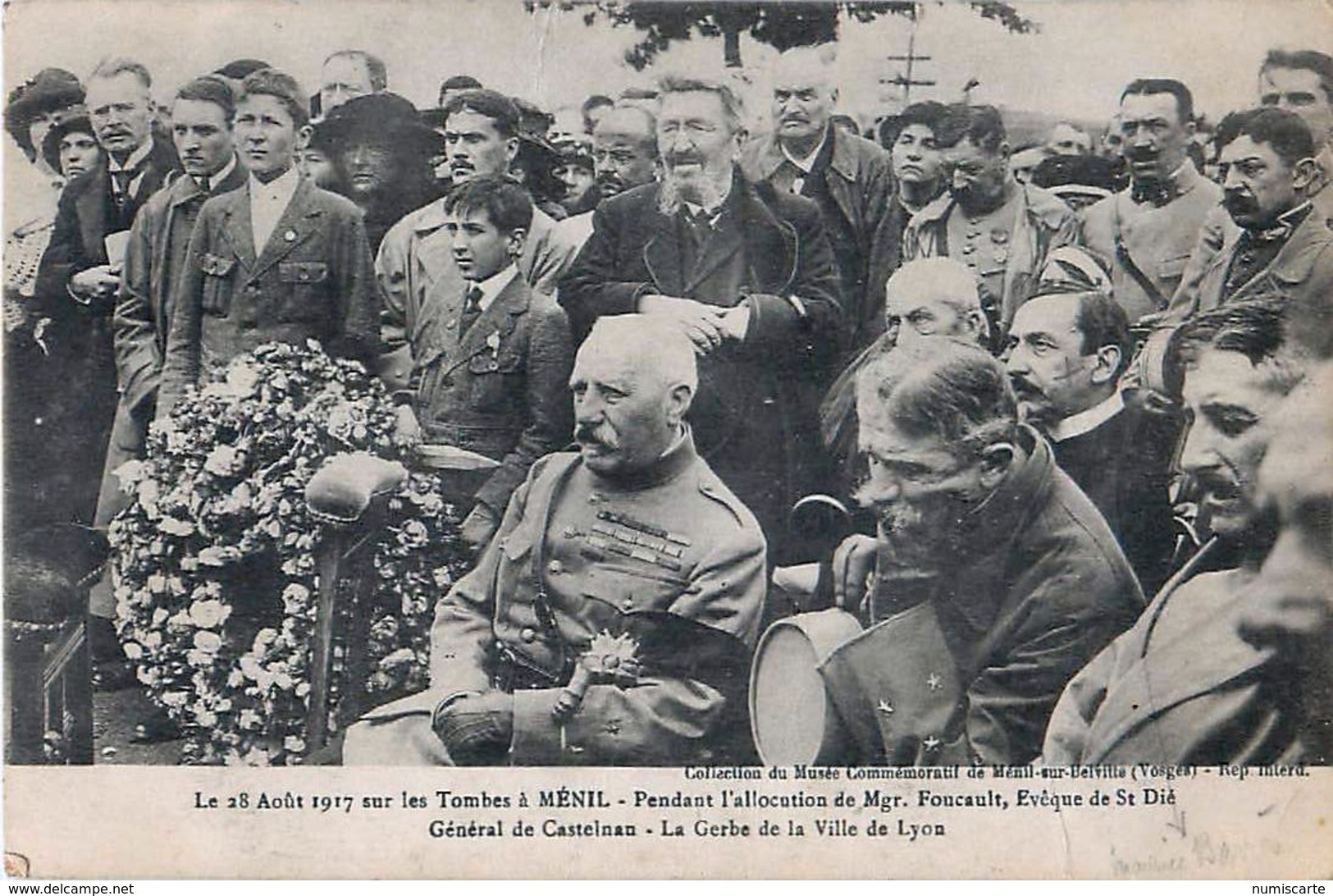 Cpa MENIL 88 Le 28 Août 1917 Sur Les Tombes - Général De Castelnau ( Maurice Barrès Annoté Au Crayon à Droite ) - Autres & Non Classés