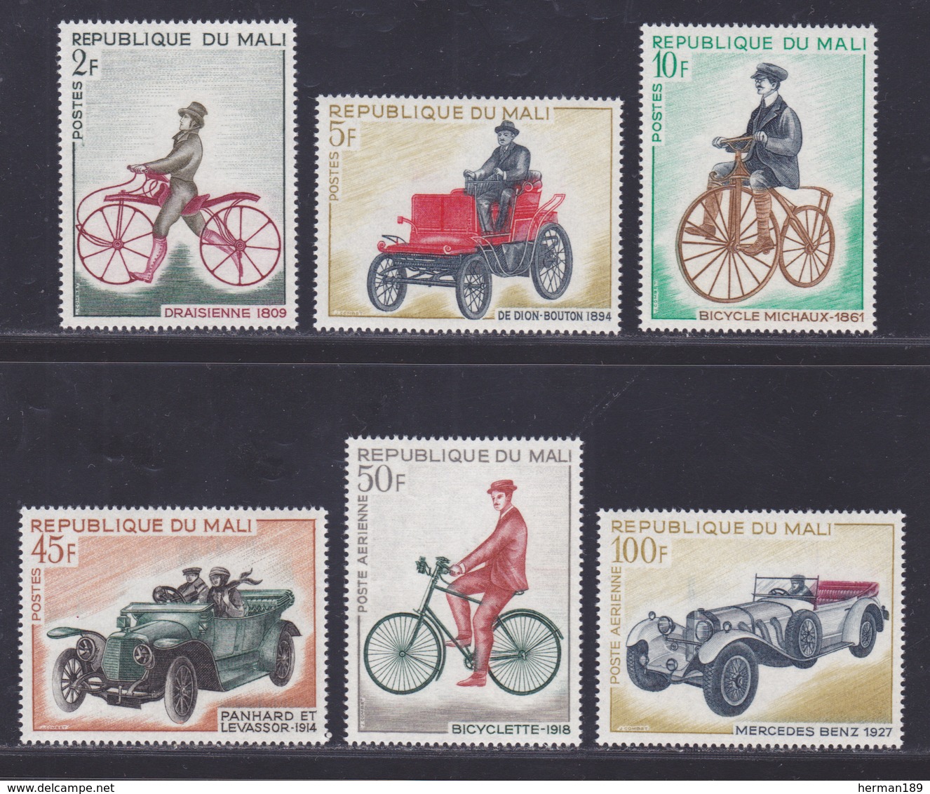 MALI N°  111 à 114, AERIENS N° 60 & 61 ** MNH Neufs Sans Charnière, TB (D5216) Bicyclettes Et Automobiles Anciennes - Mali (1959-...)
