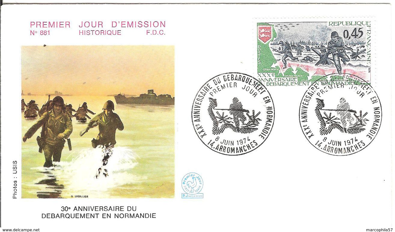 BT14-01 - ARROMANCHES - Premier Jour - Débarquement, D-DAY, WW2 - Gedenkstempel