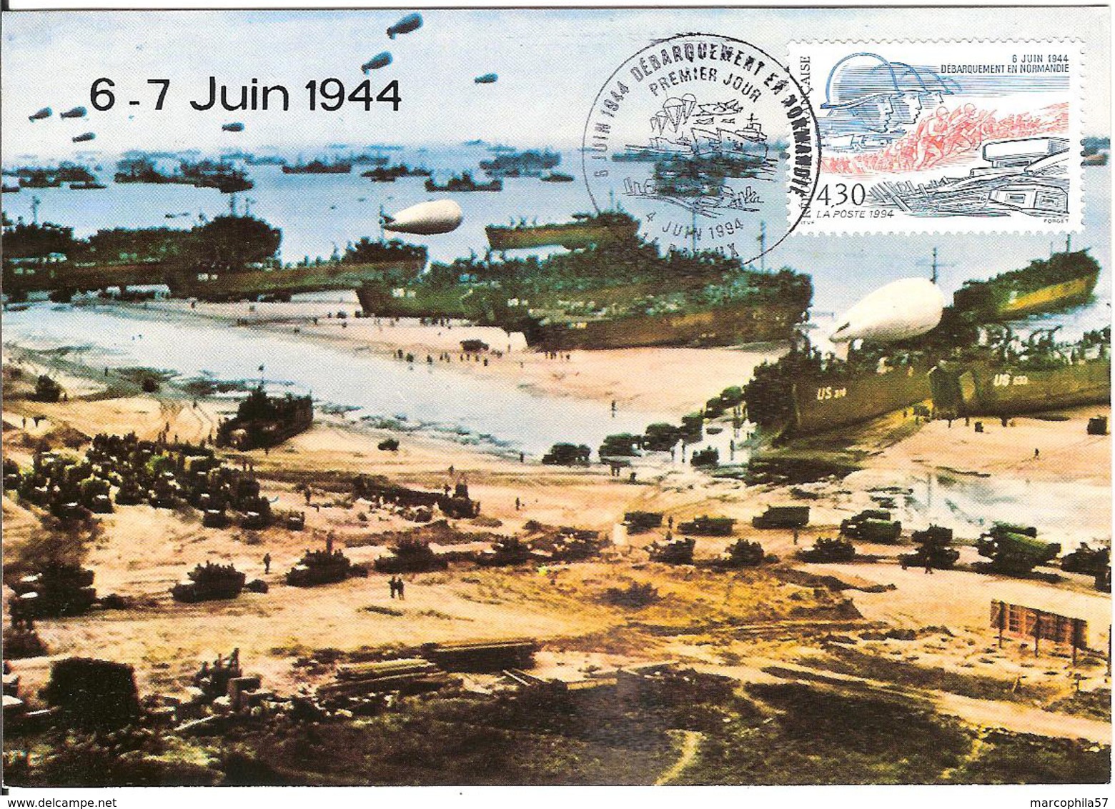 BT14-06 - BAYEUX - Premier Jour - Débarquement, D-DAY, WW2 - Carte Maximum - Gedenkstempel