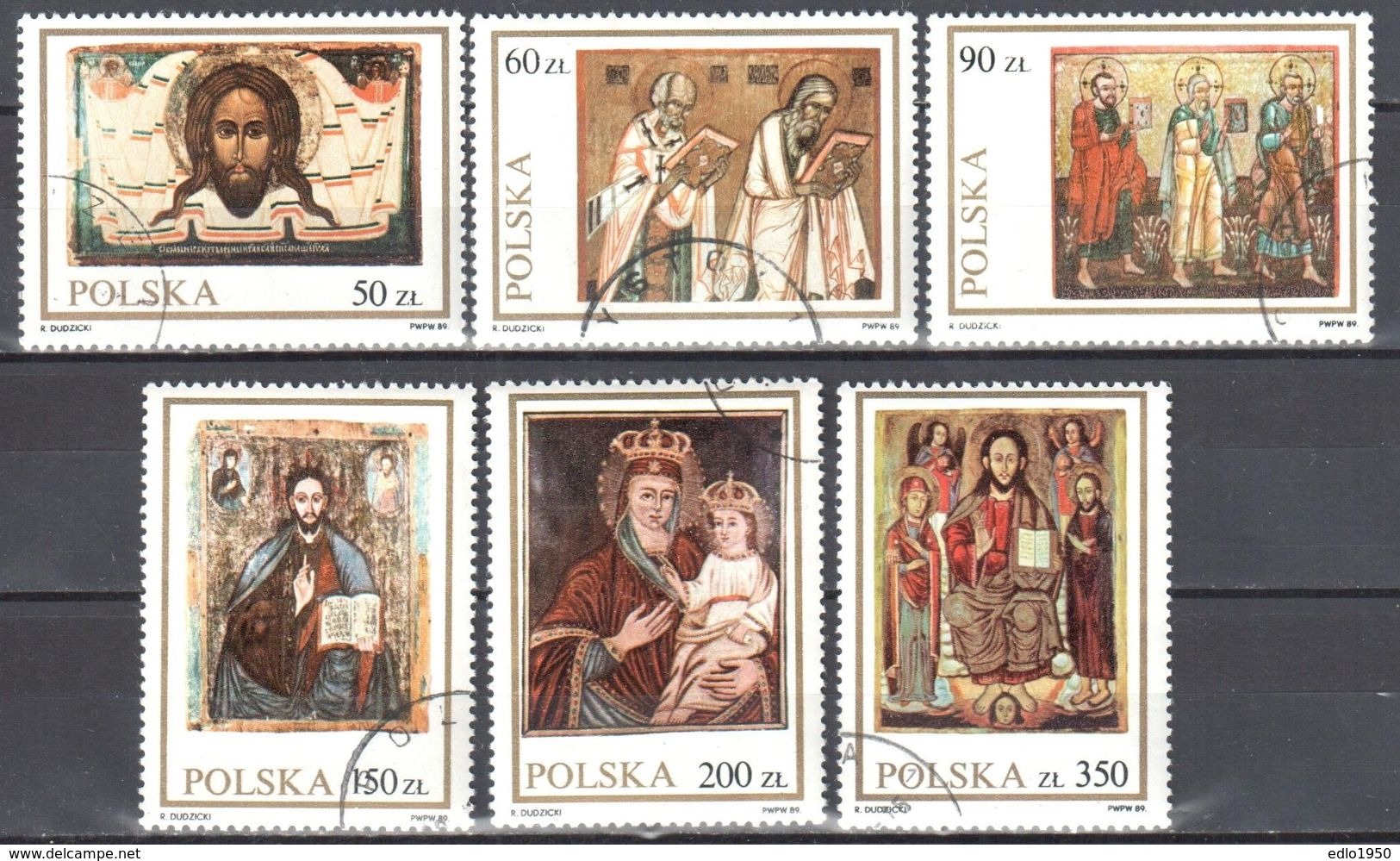 Poland 1989  Religious Art. Icons - Mi.3247-52- Used - Gestempelt - Gebraucht