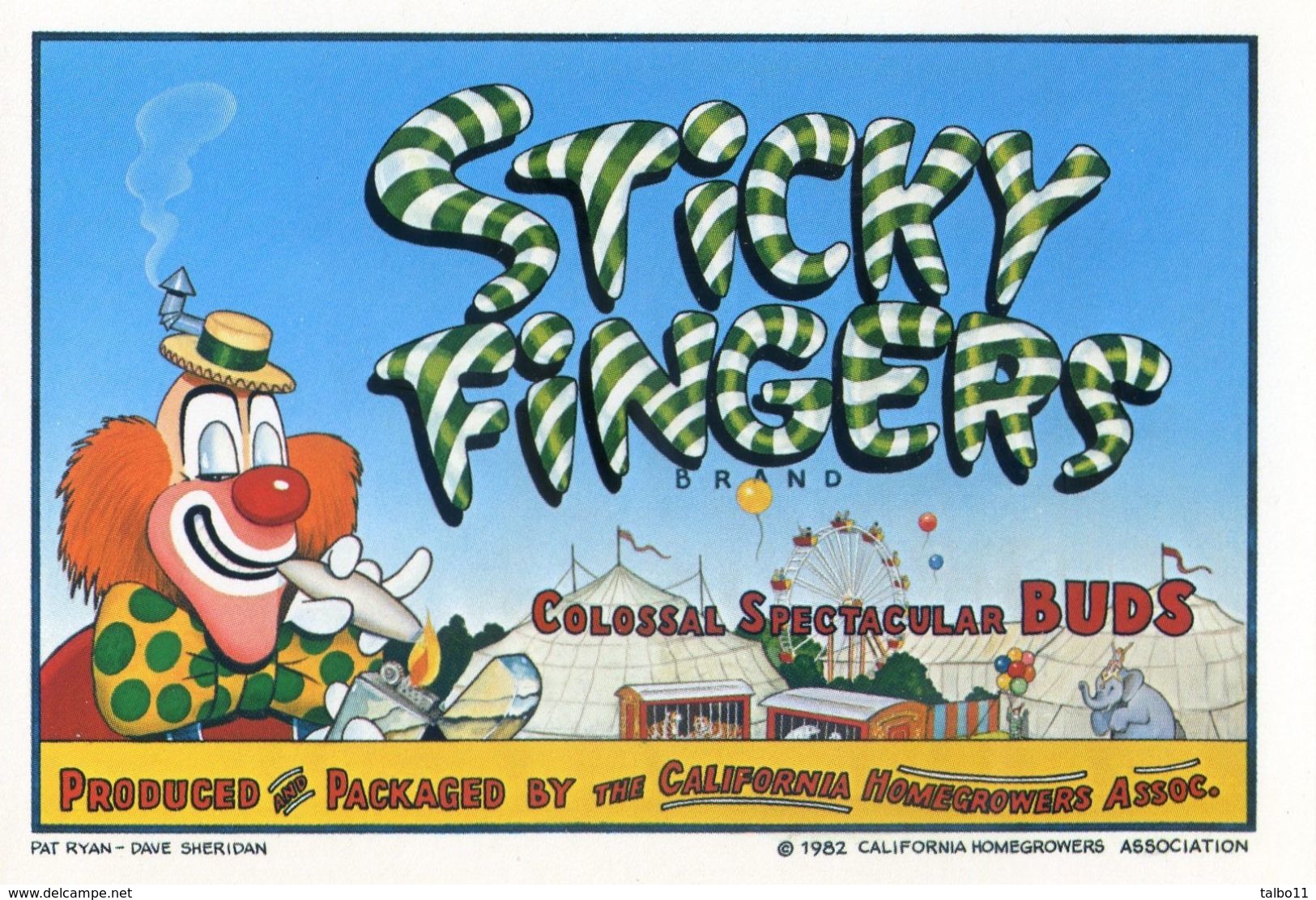 California Homegrowers Association - Sticky Fingers - Topo'the Mornin - Buds - Cirque - Coq - Lot De 2 Cartes - Autres & Non Classés