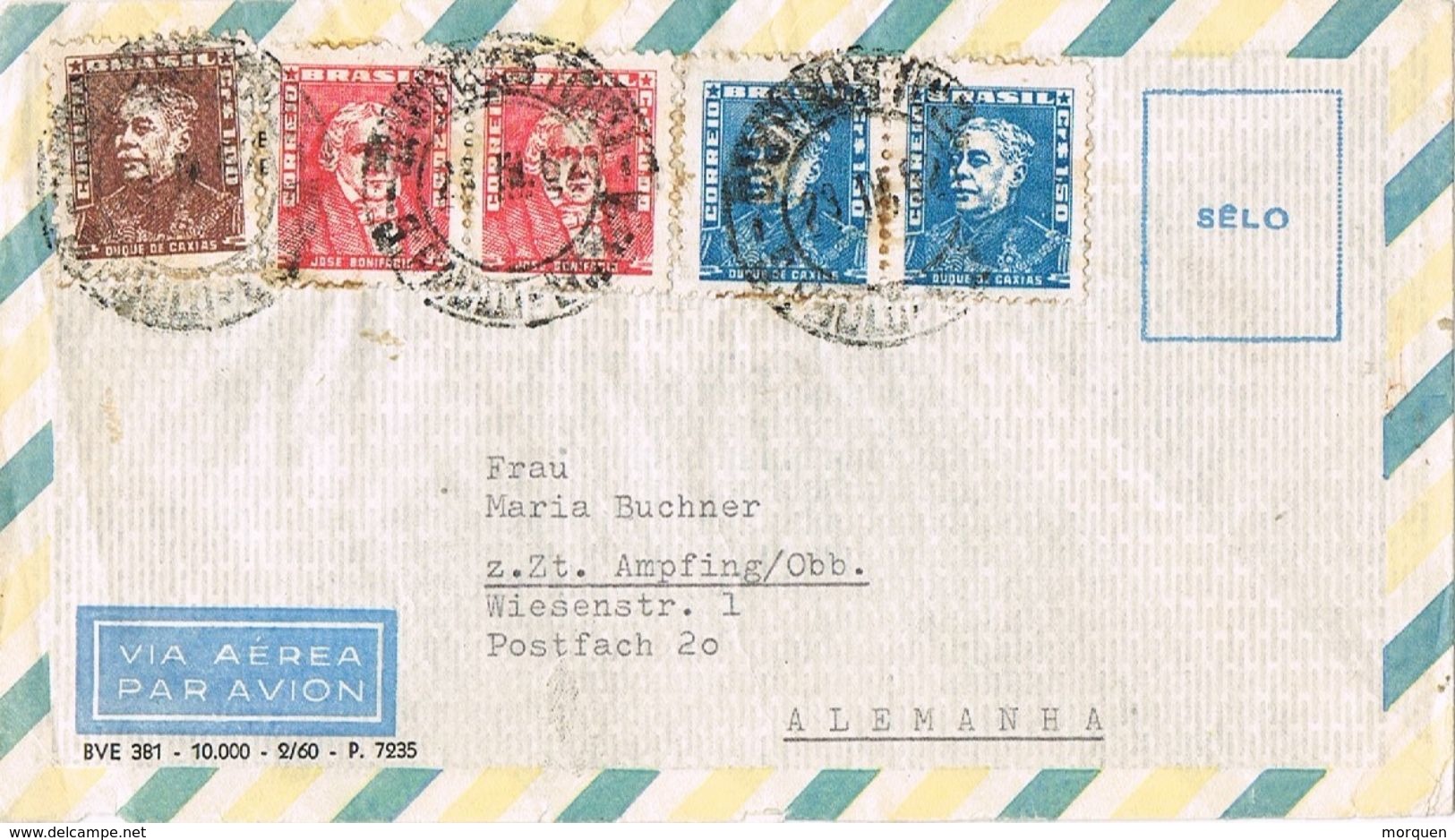 27647. Carta Aerea SAO PAULO (Brasil) 1962 A Germany - Cartas & Documentos