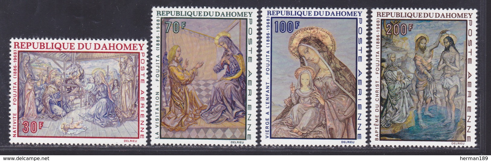 DAHOMEY AERIENS N°   93 à 96 ** MNH Neufs Sans Charnière, TB (D5223) Tableaux Religieux De Foujita - Benin - Dahomey (1960-...)