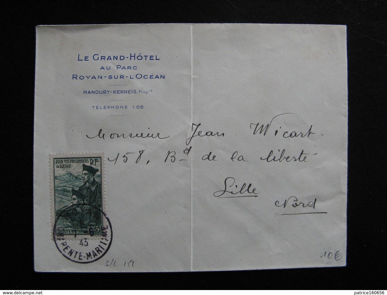 S/L 151 - TB Enveloppe Affranchie Avec N° 474 ;  De Royan  Pour Lille ( 07/06/1943) - 1921-1960: Période Moderne