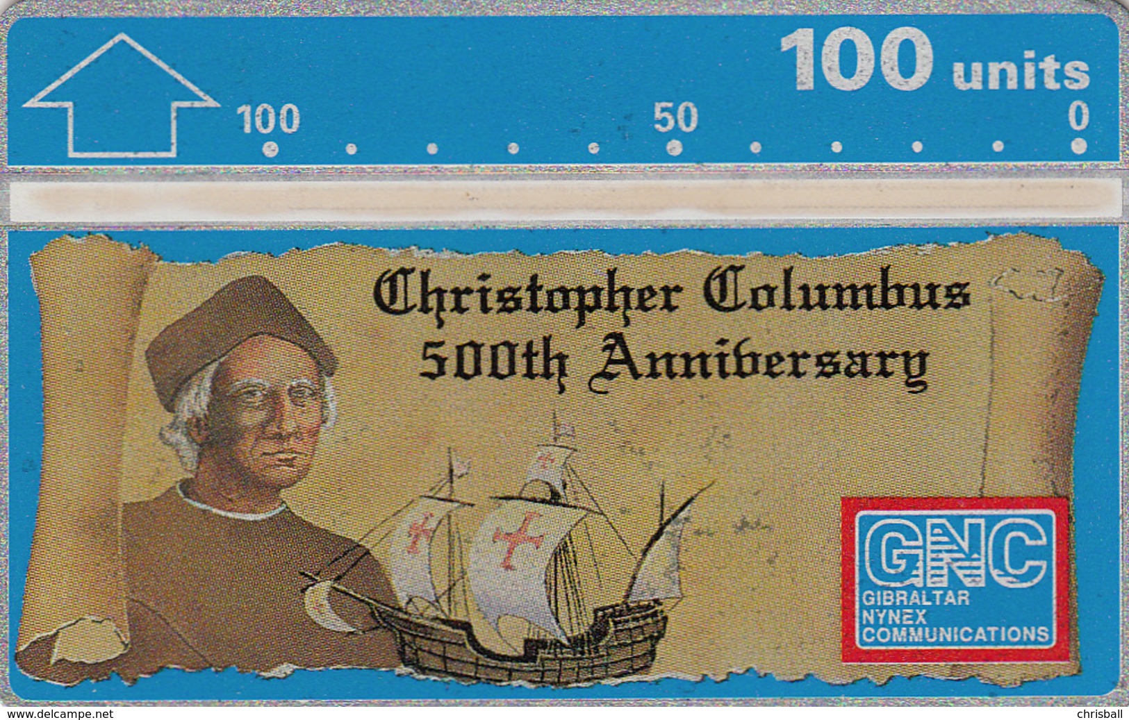 Gibraltar  Phonecard- 100u Colombus - Fine Used - Gibraltar