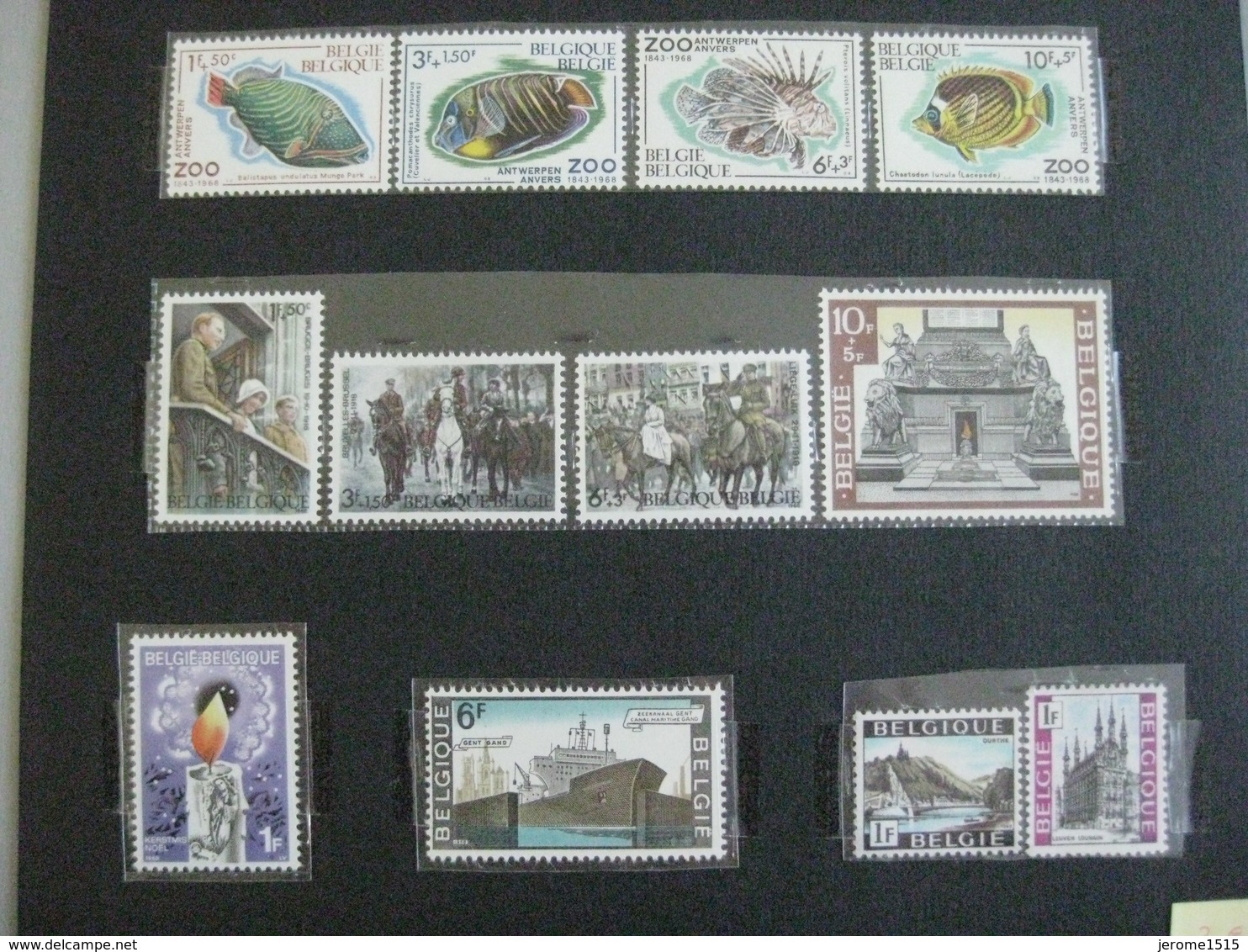 Timbres Belgique : 1968 Poissons, Victoire 1918 Cob N° 1470 à 1481 **  & - Neufs