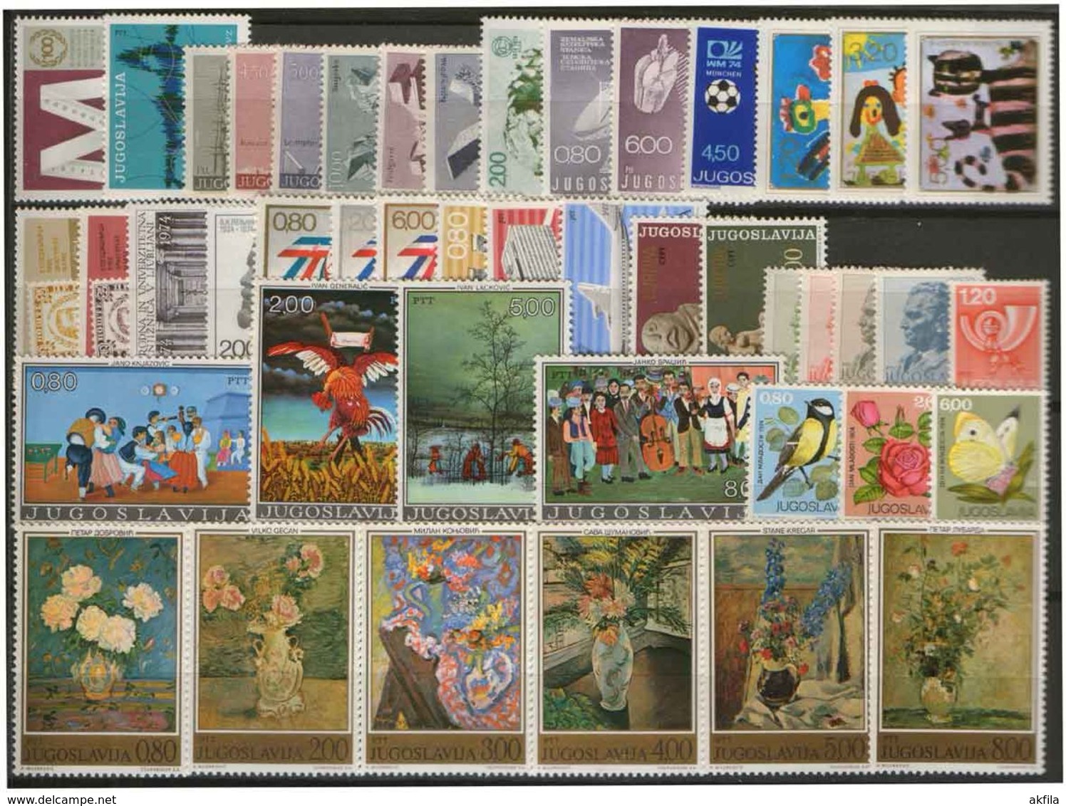 Yugoslavia 41 complete years from 1962 to 2002 year, MNH (**)