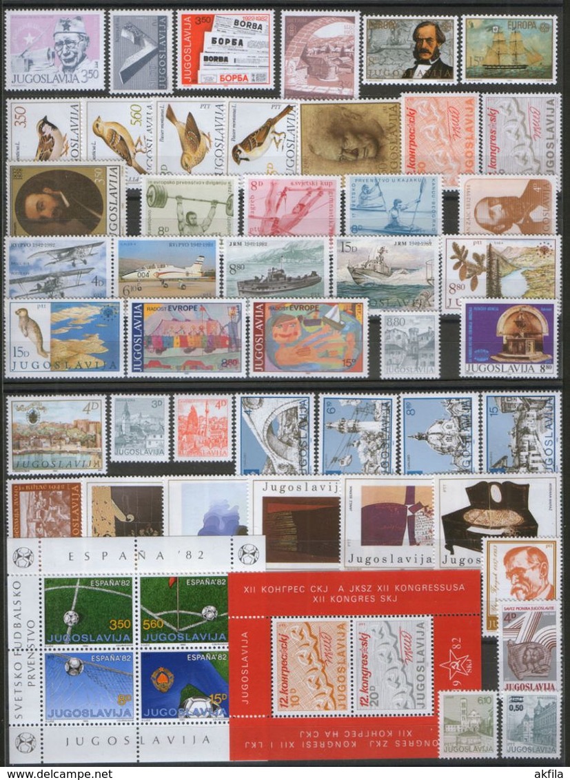 Yugoslavia 41 complete years from 1962 to 2002 year, MNH (**)