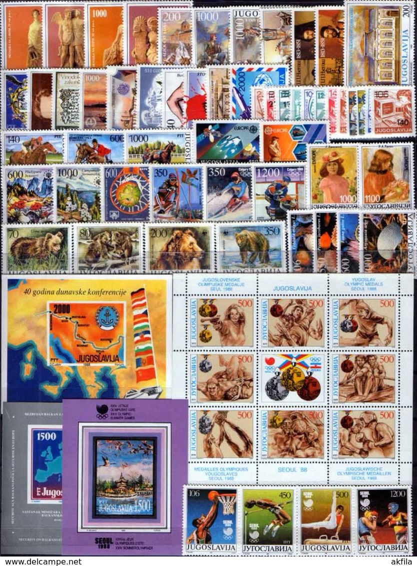 Yugoslavia 41 complete years from 1962 to 2002 year, MNH (**)