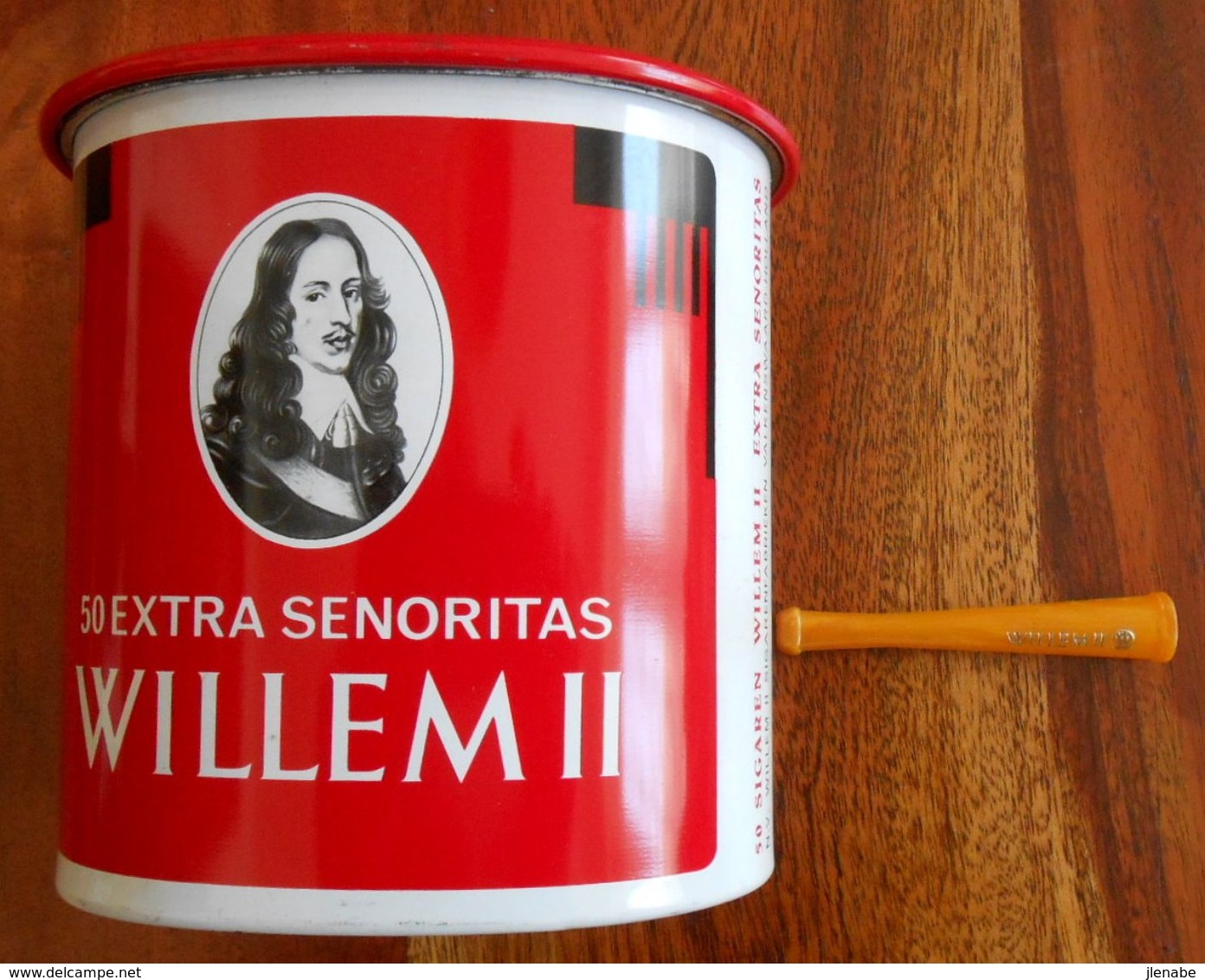 Boite Metallique Vide 50 Cigares Willem II Senoritas Années 50 - Boites à Tabac Vides