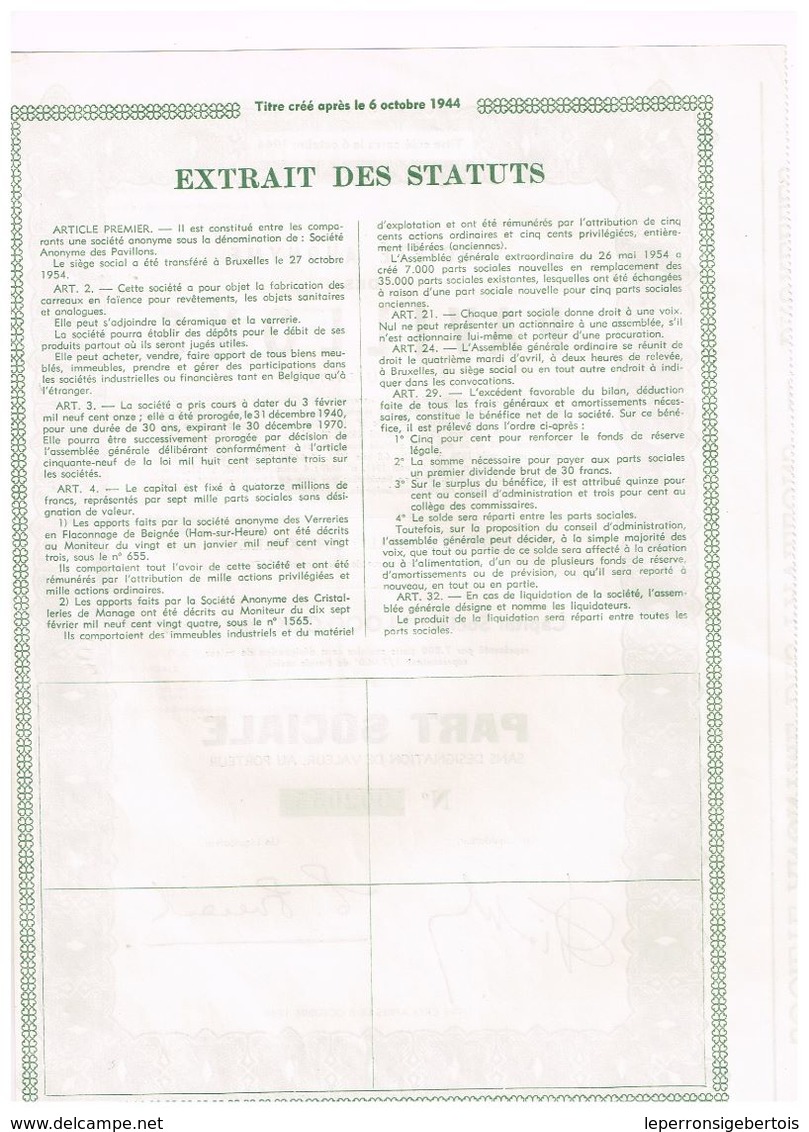 Ancienne Action - Société Anonyme Des Pavillons - Titre De 1954 - Industrie