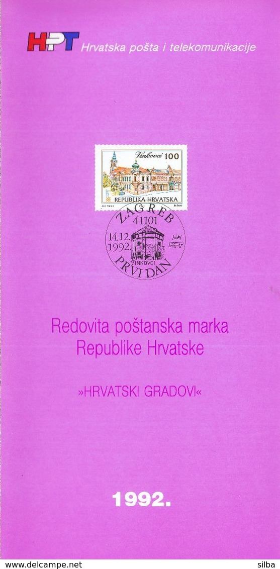 Croatia 1992 / Croatian Towns - Vinkovci / Prospectus, Leaflet, Brochure - Croatia