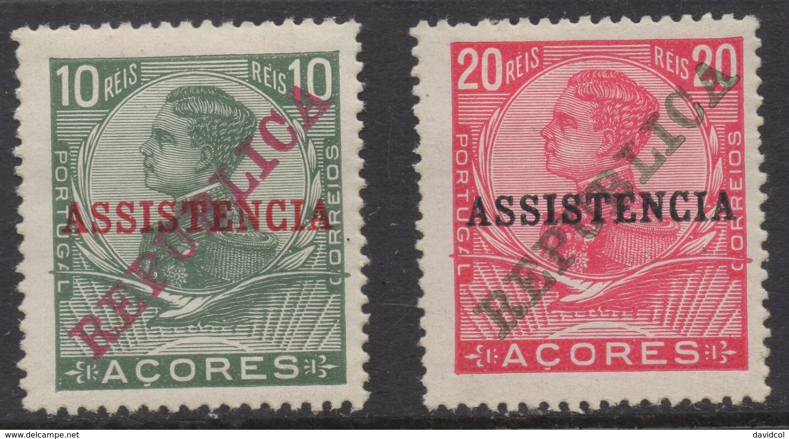 R303 - AZORES- 1911 - SC#: RA1,RA2- ASSISTENCIA - . MH - SCV: US$ 6.00 - Azoren