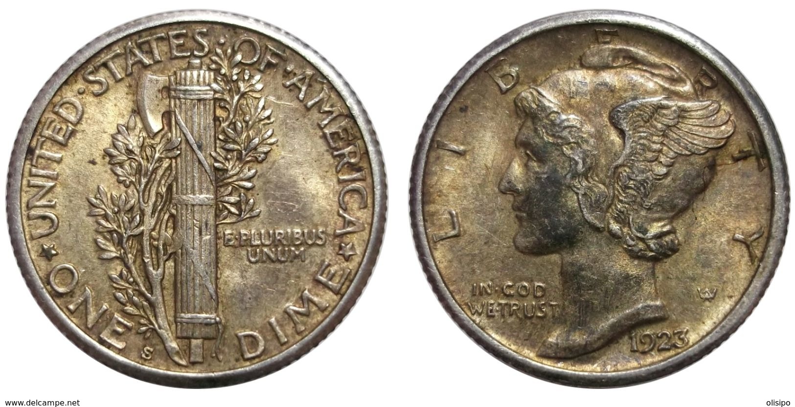 1 Dime 1923 S (U.S.A.) Silver - 1916-1945: Mercury