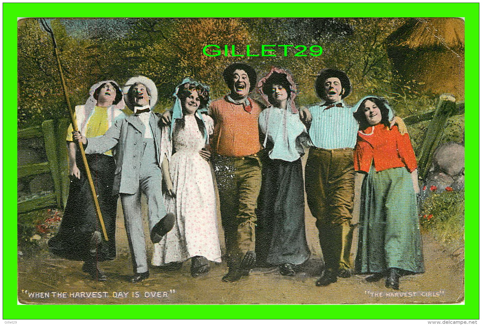 HUMOUR - COMICS - WHEN THE HARVEST DAY IS OVER - THE HARVEST GIRLS - TRAVEL IN 1910 -  VALENTINE'S SERIES - - Humour