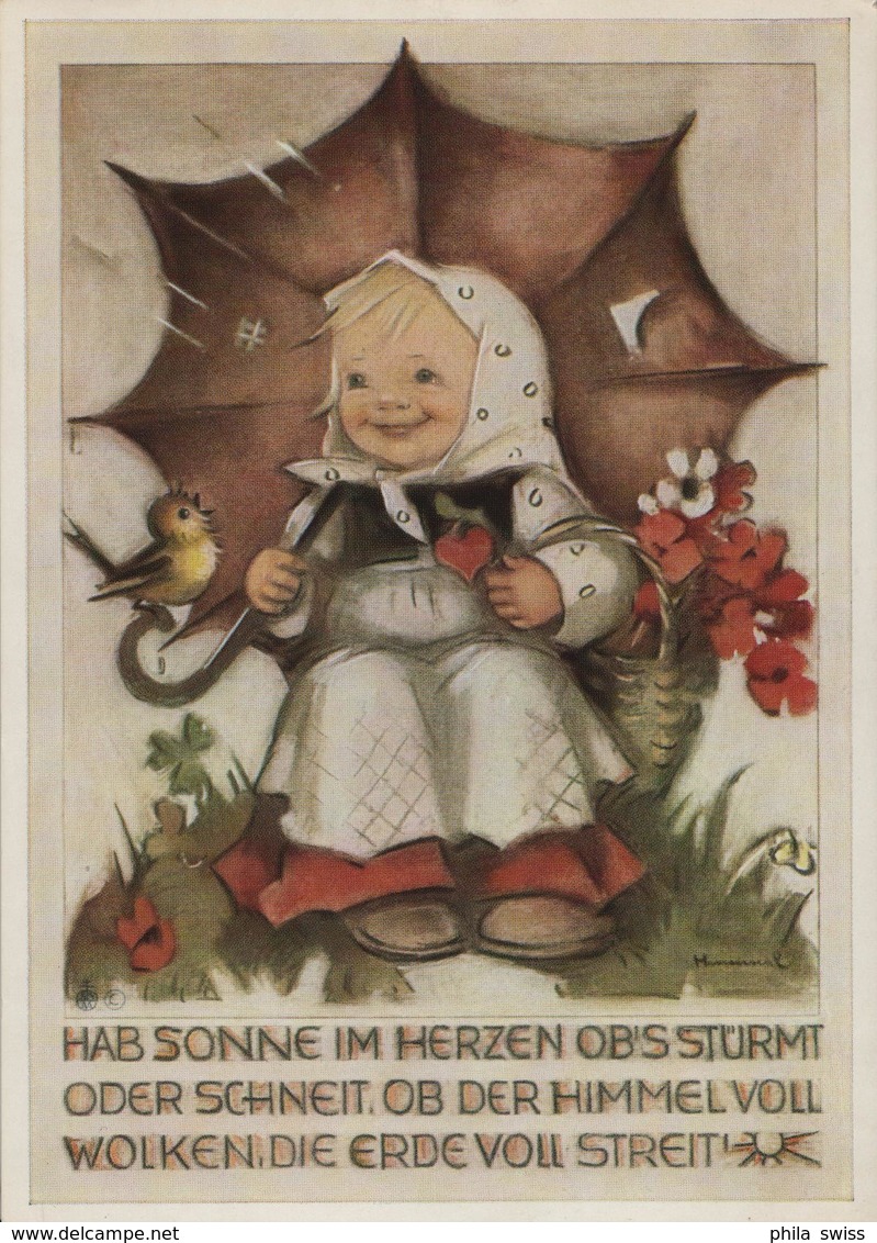 Hab Sonne Im Herzen Ob's Stürmt Oder Schneit, Ob Der Himmel Voll Wolkeb, Die Erde Voll Streit - Hummel No. 5832 - Hummel