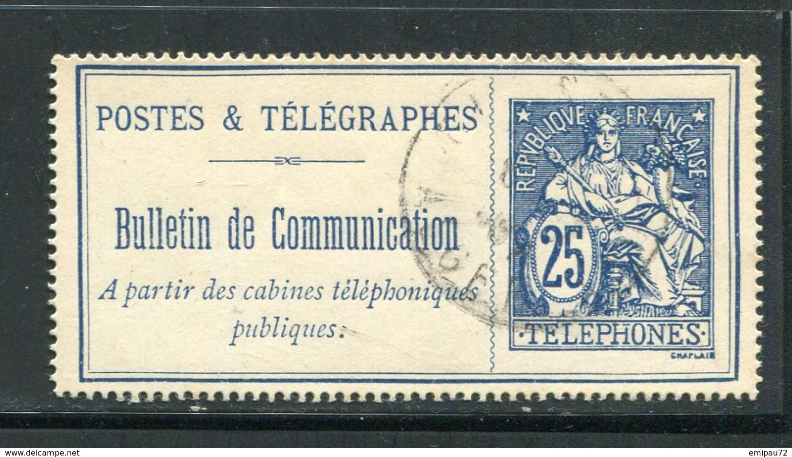 FRANCE- Timbre Téléphone Y&T N°24- Oblitéré - Télégraphes Et Téléphones