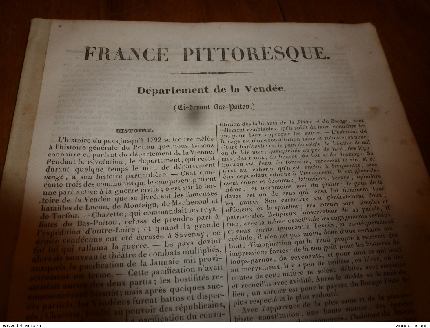 1935  VENDÉE (Histoire-Antiquités-Caractère-Langage-Curiosités-Industrie Commerciale-Gravures-Variétés- Population-etc) - Autres & Non Classés