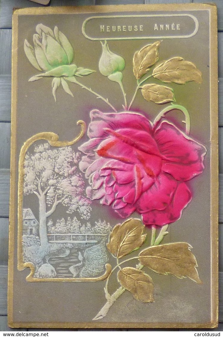 CPA Lot 6 X Litho RELIEF Illustrateur BRASCH  Klein KOPAL EAS KF VOEUX THEME FLEUR  ROSE FANTAISIE MEDAILLON - Collections & Lots