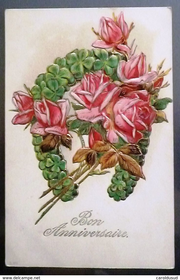 CPA lot 6 x litho RELIEF illustrateur BRASCH  klein KOPAL EAS KF VOEUX THEME FLEUR  ROSE FANTAISIE MEDAILLON