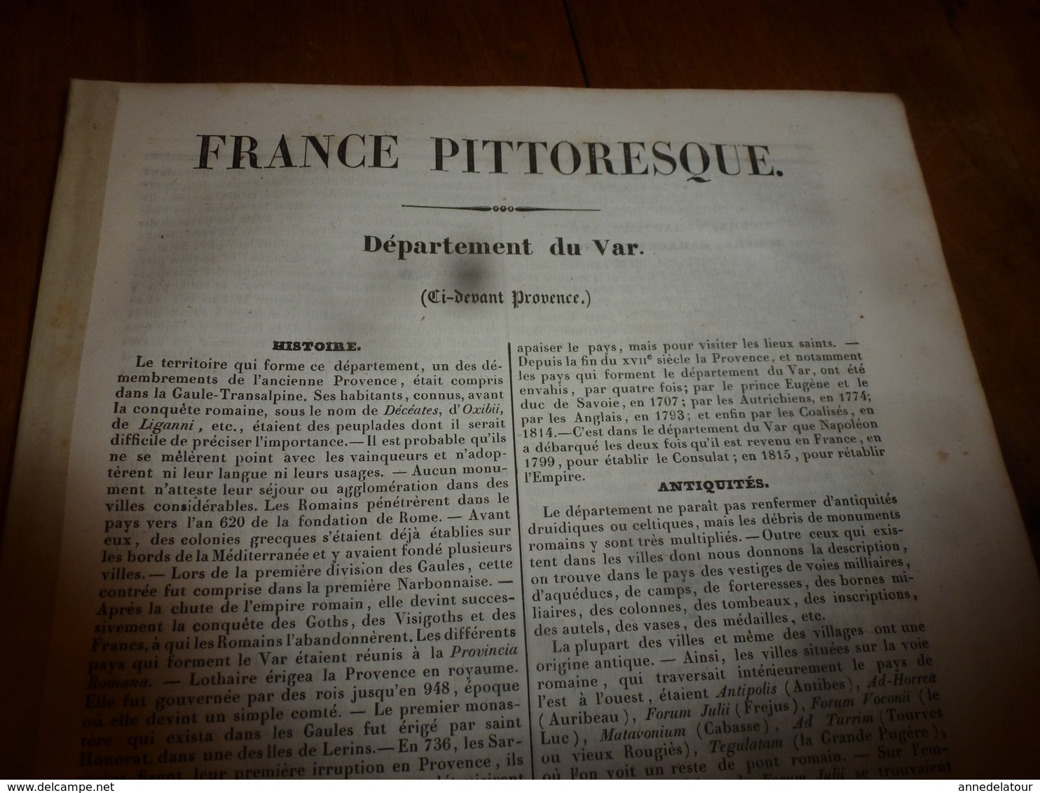 1935  VAR (Histoire-Antiquités-Caractère-Langage-Curiosités-Industrie Commerciale-Gravures-Variétés-Population-etc) - Autres & Non Classés