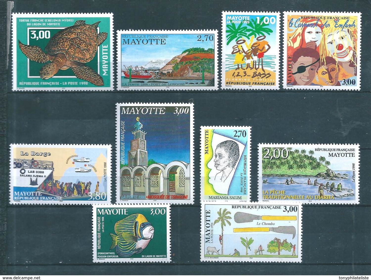 Mayotte Timbres De 1998 N°52 A 61 Complet  Neuf **  Cote 19,30€ - Unused Stamps